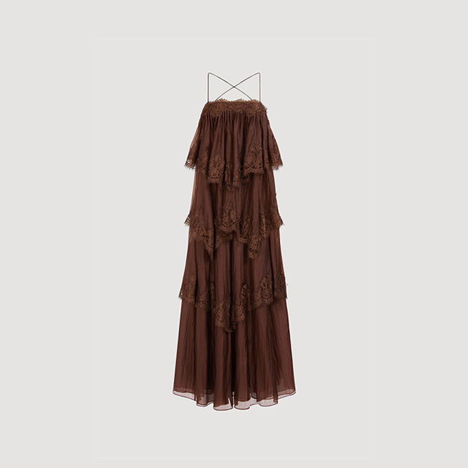 zimmermann vintage lace tiered sheer cami maxi dress